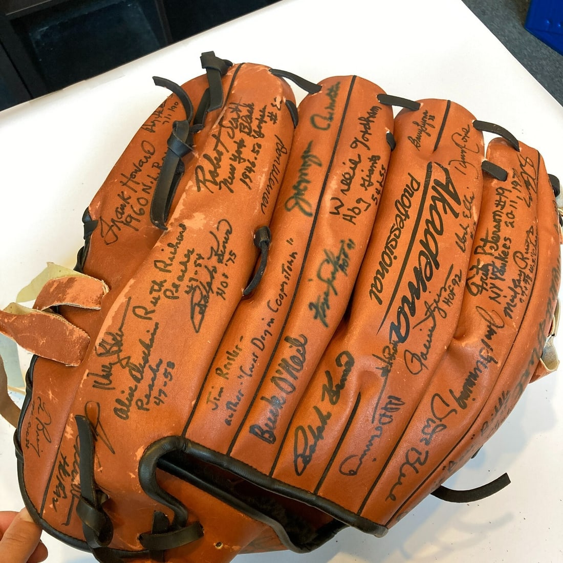 Multi Signed Oversized Baseball Glove with JSA Authentication - 8