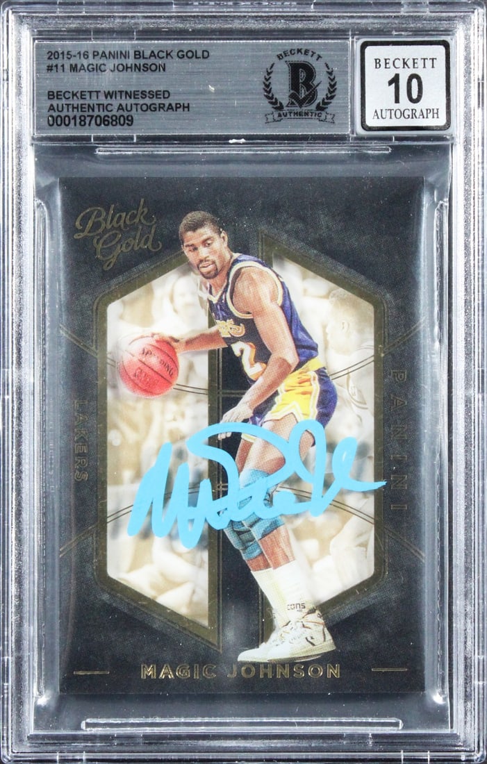 2015 Panini Black Gold Magic Johnson Signed Card Beckett Auto 10 Slab (1 of 2)
