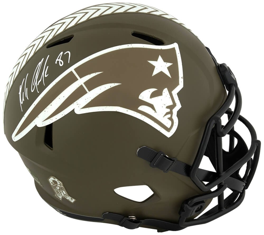 Rob Gronkowski Signed Patriots Salute to Service Riddell Helmet COA (1 of 1)
