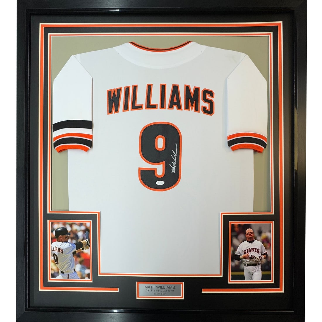 Matt Williams signed framed Giants white jersey JSA authenticated 35x39 (1 of 2)