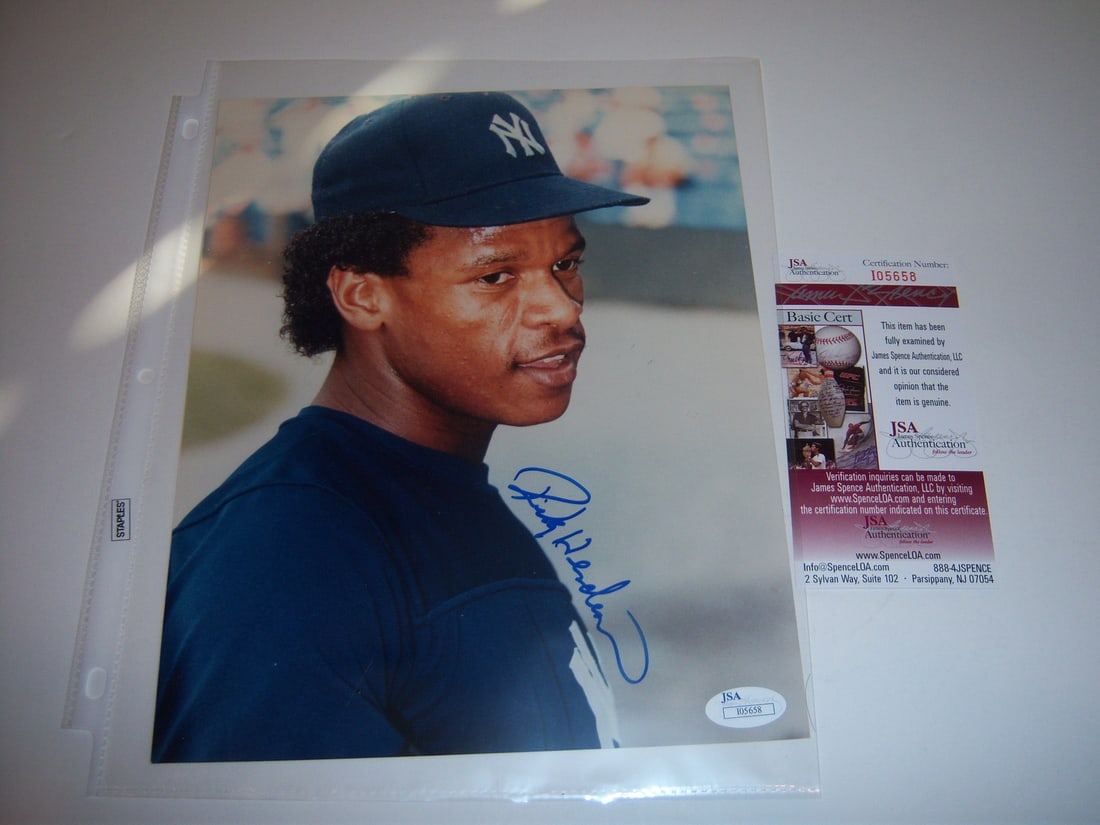 Rickey Henderson autographed 8x10 photo JSA COA Yankees Athletics HOF (1 of 1)