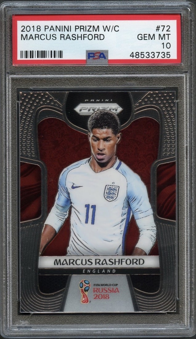 PSA 10 Marcus Rashford 2018 Panini Prizm World Cup Card (1 of 2)