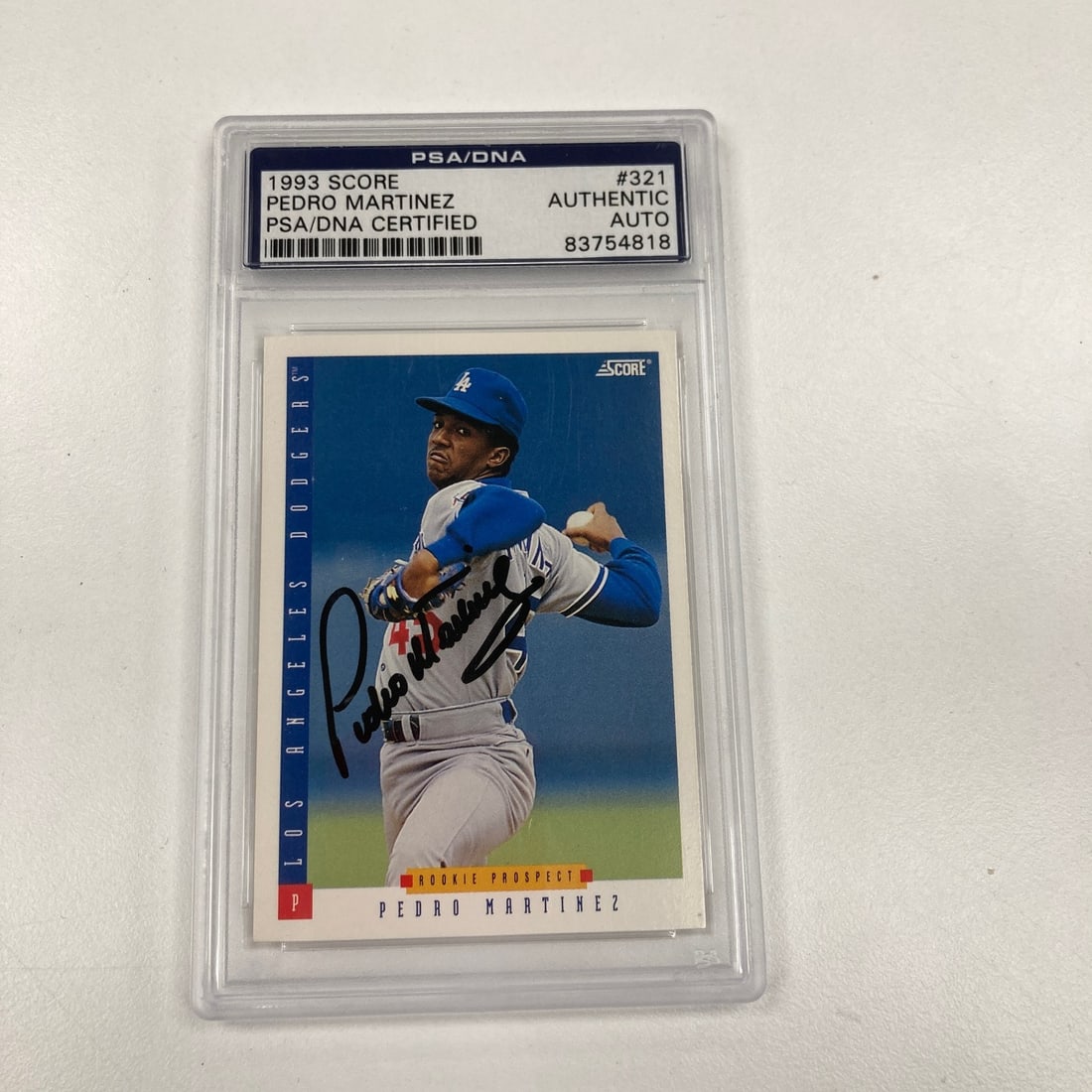 Pedro Martinez Autographed 1993 Score Baseball Card PSA Authenticated (1 of 2)