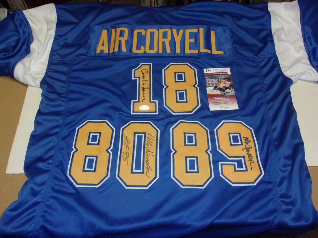 Signed Air Coryell Jersey with Winslow Joiner Chandler JSA COA (1 of 2)