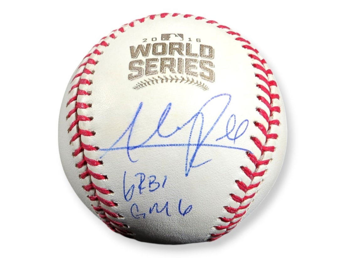2016 World Series Baseball Signed by Addison Russell Cubs Inscribed 6 RBI Game 6 PSA (1 of 3)