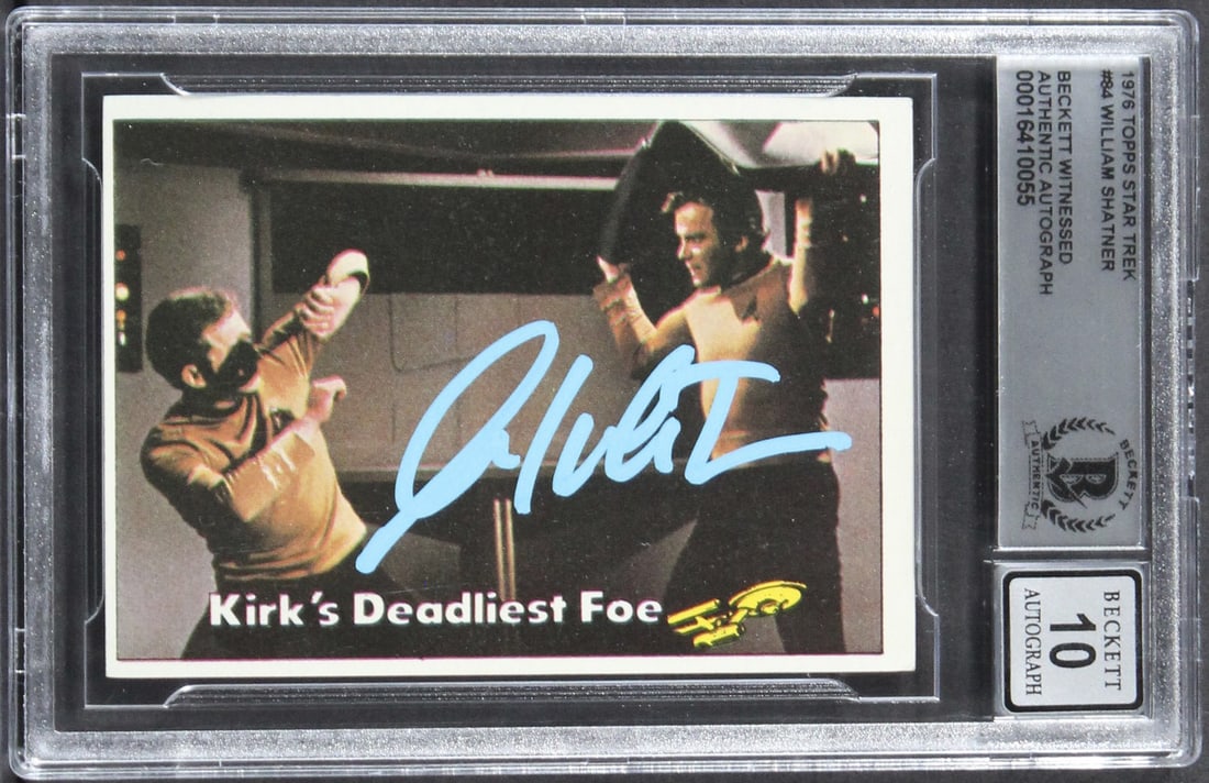 William Shatner Signed 1976 Topps Star Trek #84 Card Gem Mint 10 Beckett (1 of 2)