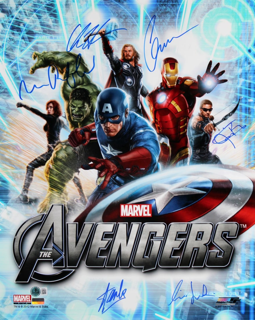 16x20 Photograph Signed by Six Avengers Cast Members Beckett Authenticated (1 of 4)