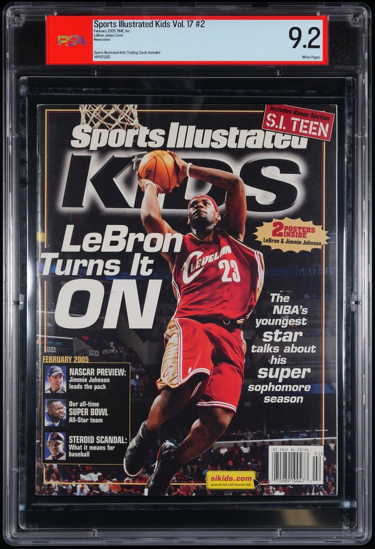 PSA 9.2 graded February 2005 Sports Illustrated Kids LeBron James magazine (1 of 4)