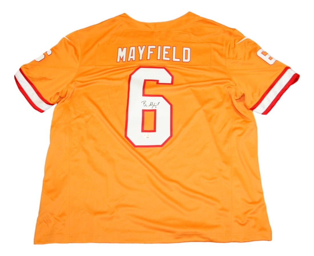 Fanatics Authentic Baker Mayfield Signed Nike Buccaneers Field Jersey XXL: Fanatics Authentic Baker Mayfield Signed Nike Buccaneers Field Jersey XXL Official Nike On Field Tampa Bay Buccaneers jersey autographed by Baker Mayfield. This original signed football jersey is auth