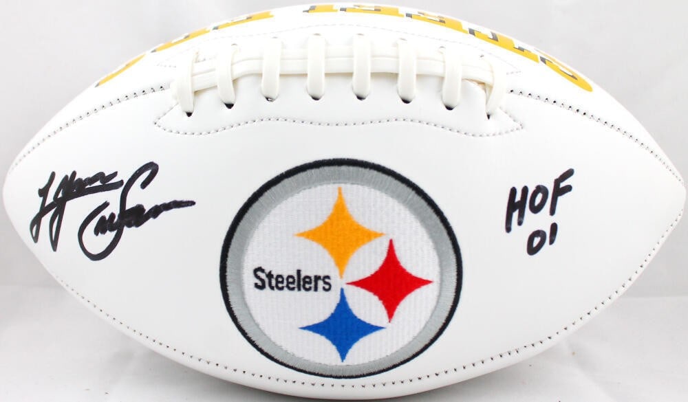 Beckett Holo Signed Pittsburgh Steelers Logo Football by Lynn Swann HOF: Beckett Holo Signed Pittsburgh Steelers Logo Football by Lynn Swann HOF Autographed Pittsburgh Steelers logo football signed by Lynn Swann. This original signed ball is a pre-owned piece associated wi