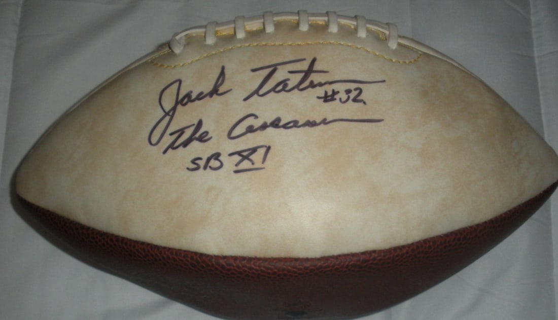 Signed football by Jack Tatum The Assassin Oakland Raiders with COA: Signed football by Jack Tatum The Assassin Oakland Raiders with COA This is a rare, original football signed by Jack Tatum, known as 'The Assassin,' from the Oakland Raiders and Ohio State. The item i