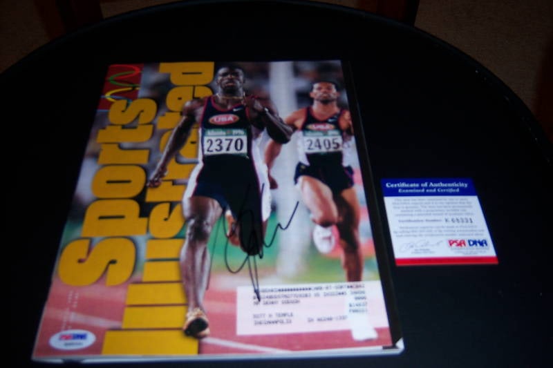 Signed Sports Illustrated Magazine Michael Johnson Olympic Runner PSA DNA 1996 (1 of 1)