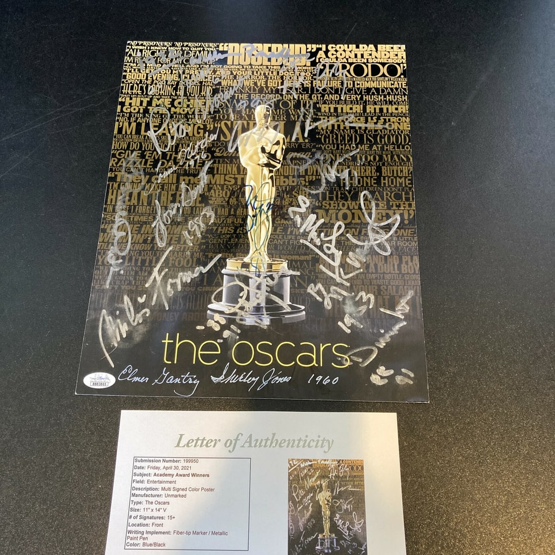 11x14 Multi Signed Academy Award Winners Photo JSA COA William Friedkin: 11x14 Multi Signed Academy Award Winners Photo JSA COA William Friedkin Original 11x14 photograph signed by Academy Award winners, featuring 15 signatures as indicated in the title. Includes JSA authe