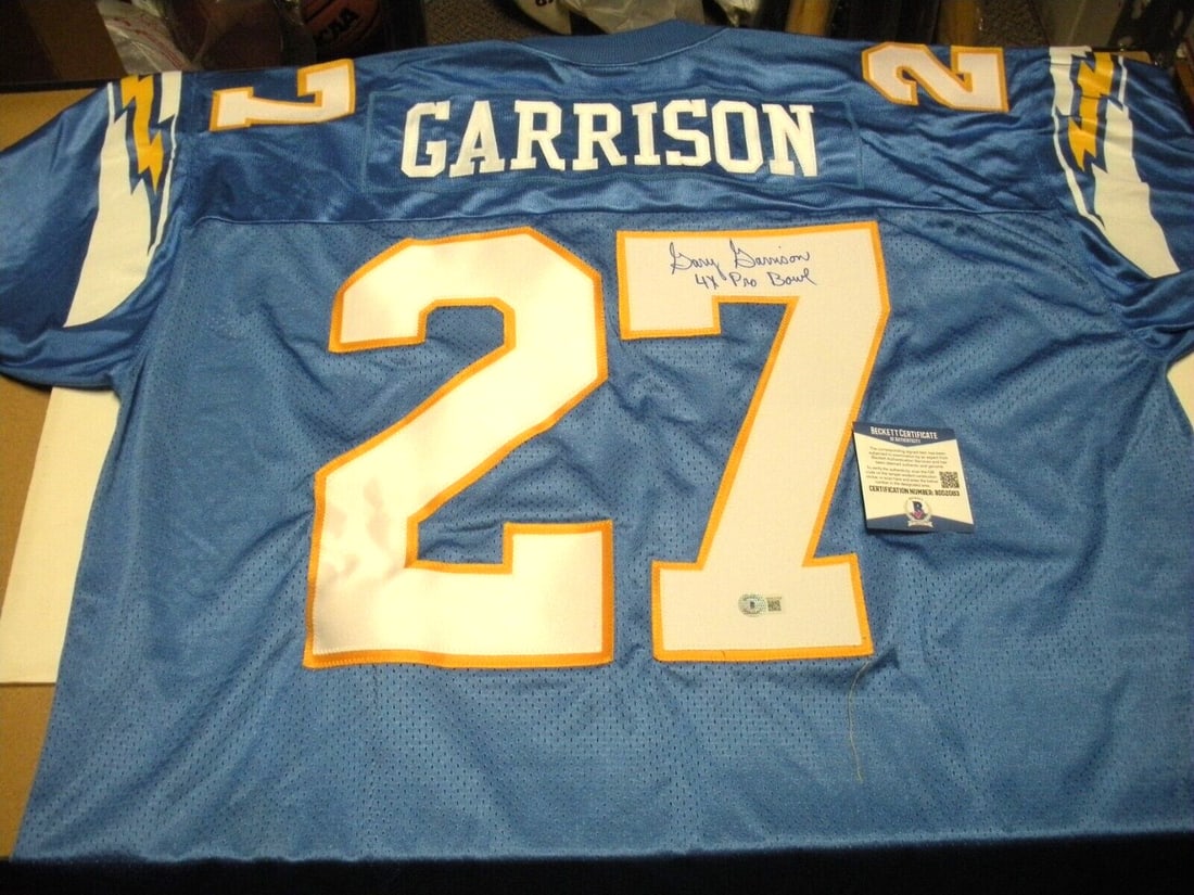 Adidas Chargers Jersey Signed by Gary Garrison with Beckett COA (1 of 2)