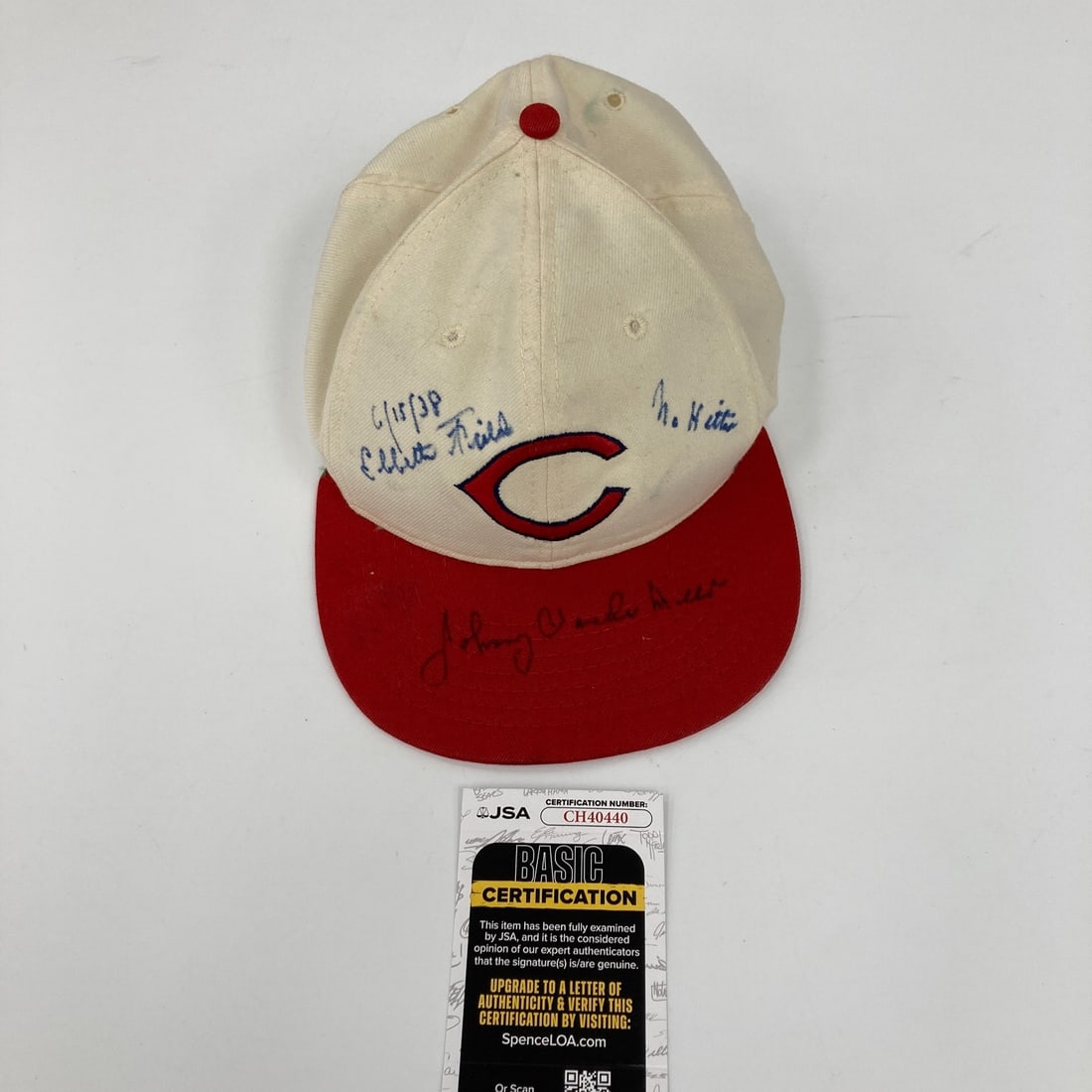 Johnny Vander Meer Signed Reds Hat No Hitter 6-15-38 JSA: Johnny Vander Meer Signed Reds Hat No Hitter 6-15-38 JSA Celebrate baseball history with this signed Cincinnati Reds hat commemorating Johnny Vander Meer's remarkable no-hitter on June 15, 1938, at Eb