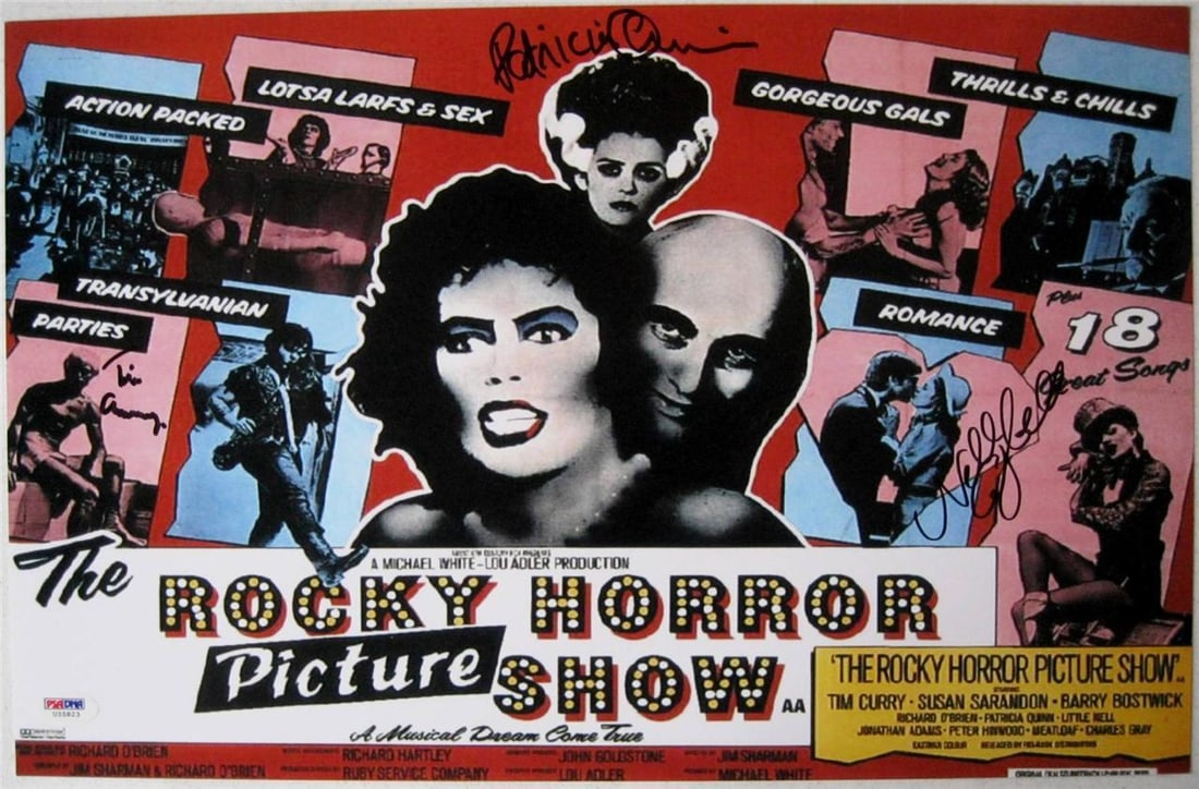 PSA DNA Tim Curry Signed Rocky Horror Picture Show 11x17 Photograph: PSA DNA Tim Curry Signed Rocky Horror Picture Show 11x17 Photograph Original 11x17 photograph from Rocky Horror Picture Show, signed as indicated in the title and offered in pre-owned condition. PSA/D