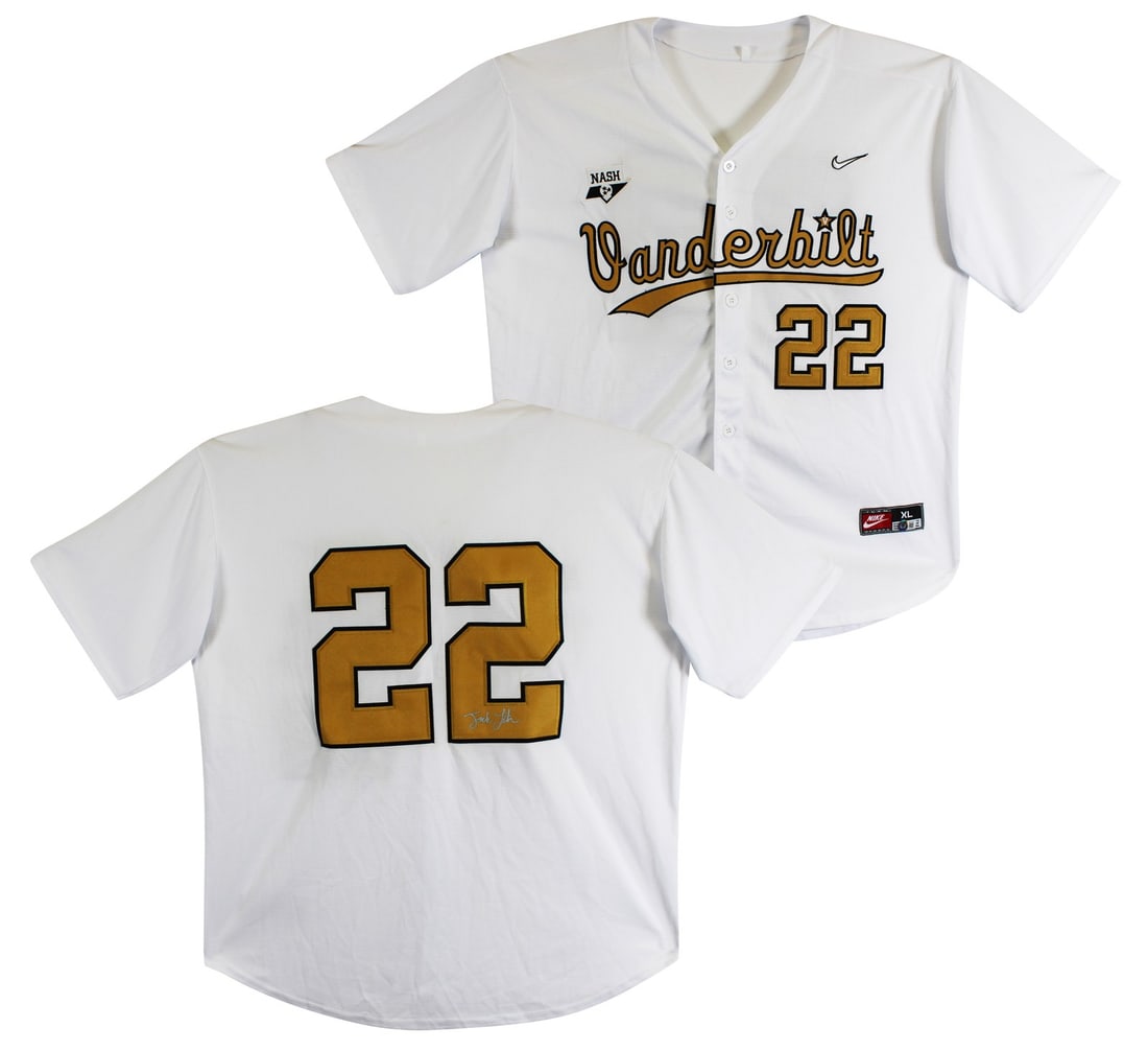 White Nike Vanderbilt Commodores jersey signed by Jack Leiter BAS (1 of 5)