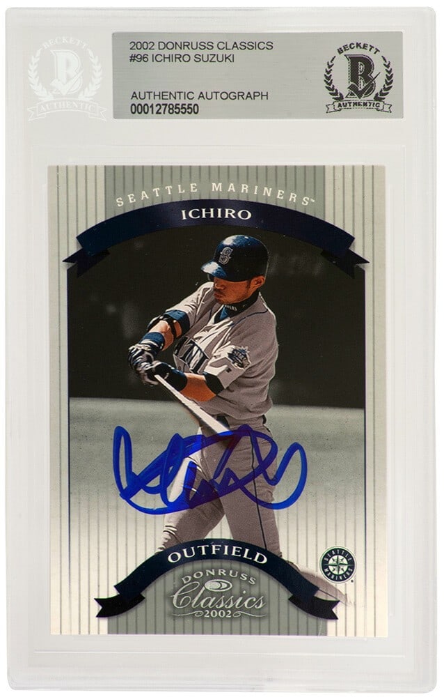 Beckett Authenticated Ichiro Suzuki 2002 Donruss Classics 96 Mariners Auto Card (1 of 2)