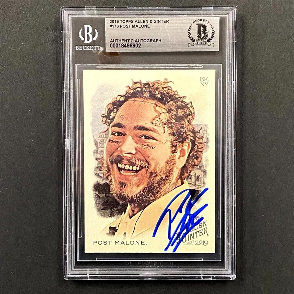 Post Malone 2019 Topps Allen Ginter rookie autograph BAS card (1 of 3)
