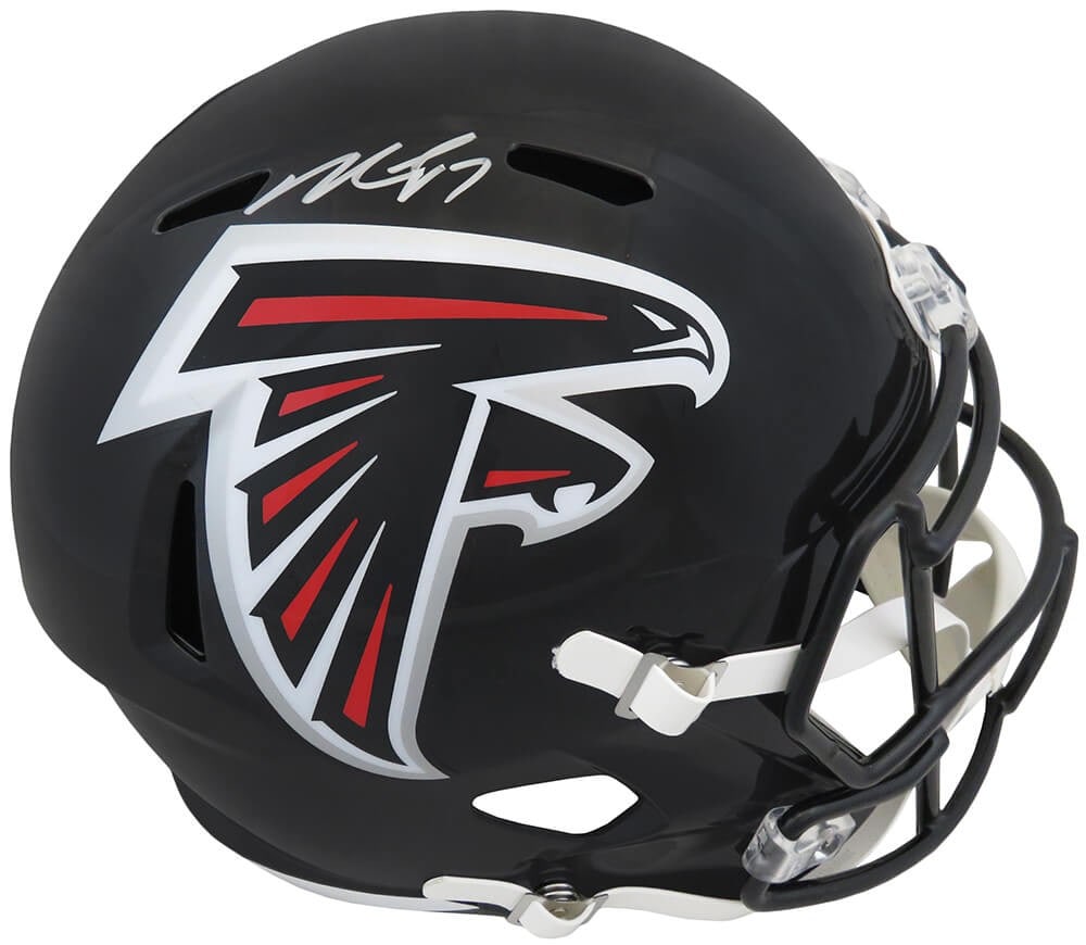 Riddell Speed Full Size Replica Helmet Michael Vick Autographed Falcons: Riddell Speed Full Size Replica Helmet Michael Vick Autographed Falcons This is a Michael Vick signed Atlanta Falcons Riddell full size speed replica helmet. It is an original, pre-owned football helm