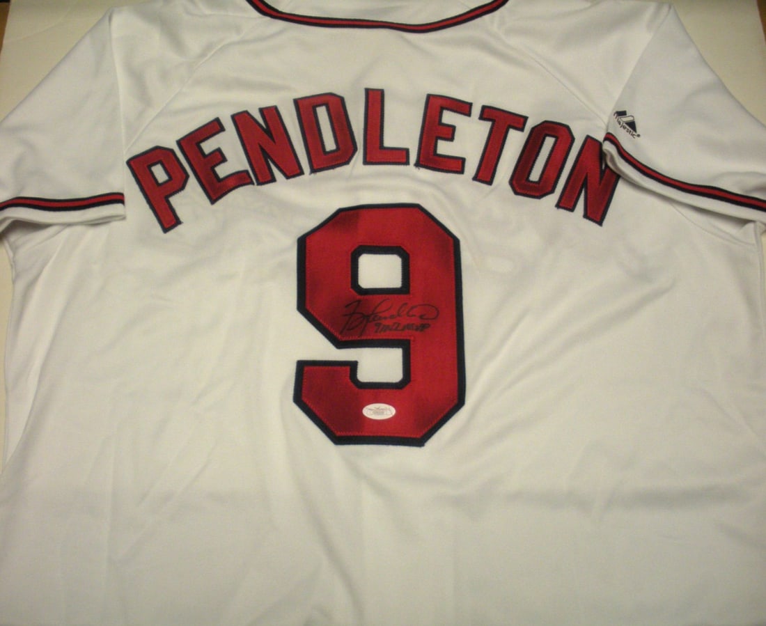 Signed Atlanta Braves Majestic jersey Terry Pendleton JSA COA (1 of 3)