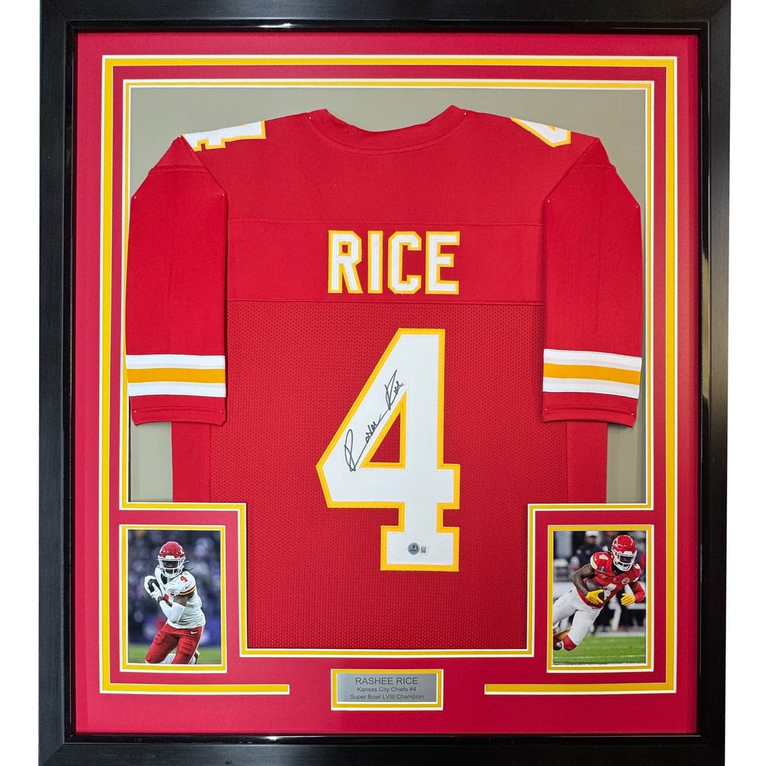 35x39 Framed Rashee Rice Signed Chiefs Red Jersey Beckett COA (1 of 2)