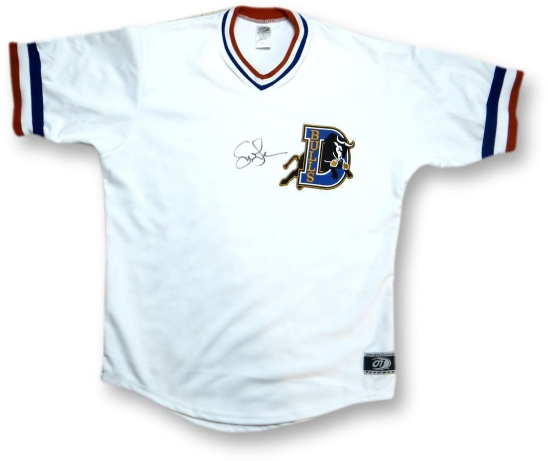 Susan Sarandon autographed Durham Bulls baseball jersey JSA authenticated (1 of 4)