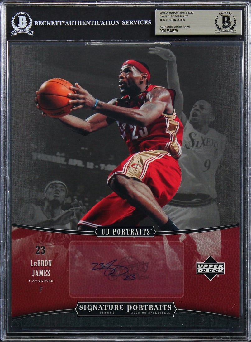 LeBron James Signed 2005 UD 8x10 Portraits Card Gem Mint 10 Beckett (1 of 3)