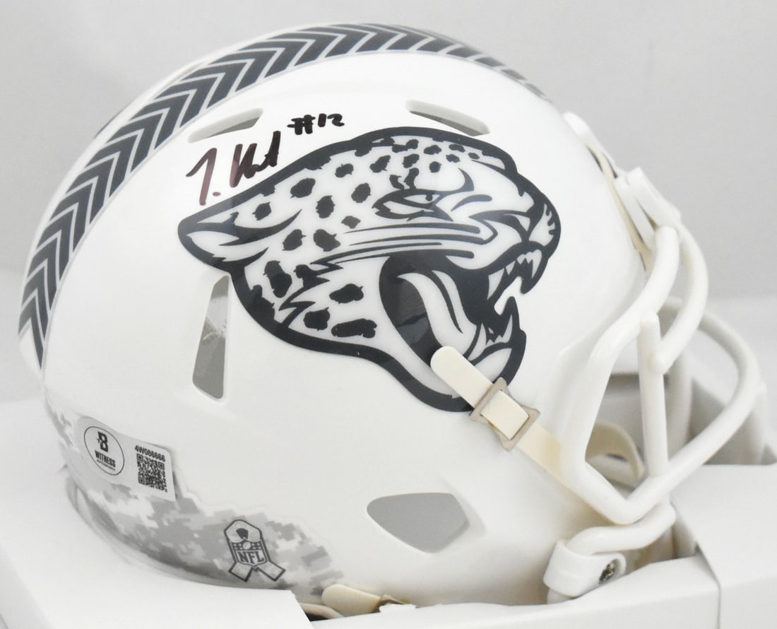 Beckett Authenticated Travis Hunter Jaguars 2024 Salute Mini Helmet (1 of 3)