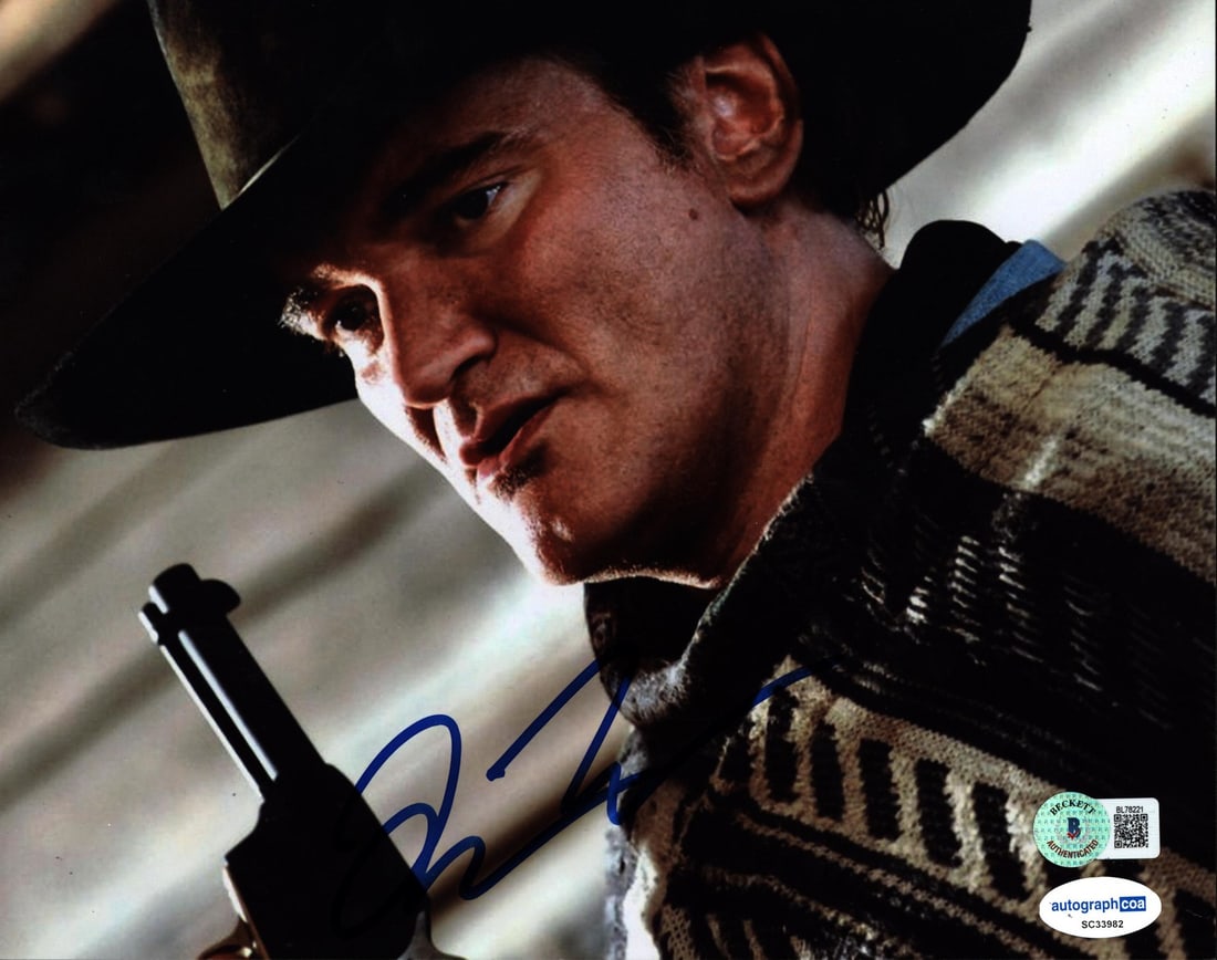 Quentin Tarantino Signed Django Unchained 8x10 Photo BAS Certified: Quentin Tarantino Signed Django Unchained 8x10 Photo BAS Certified This authentic 8x10 photograph is personally signed by acclaimed filmmaker Quentin Tarantino, known for his work on the film Django