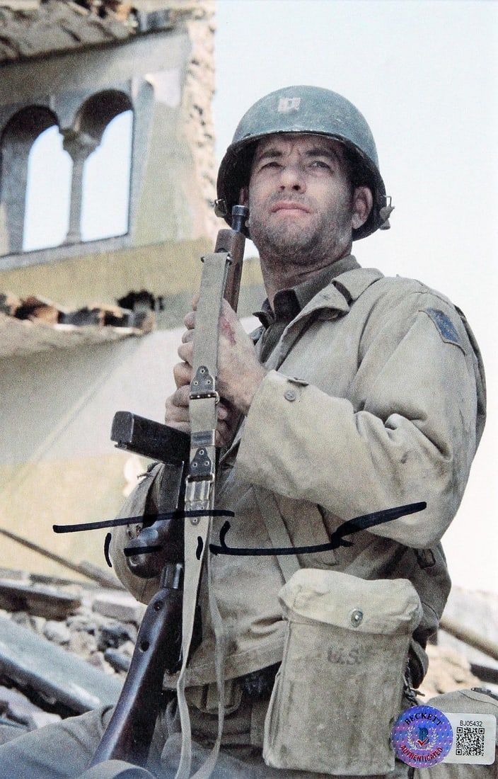 Tom Hanks Signed Saving Private Ryan Framed Display BAS Authentic - 4