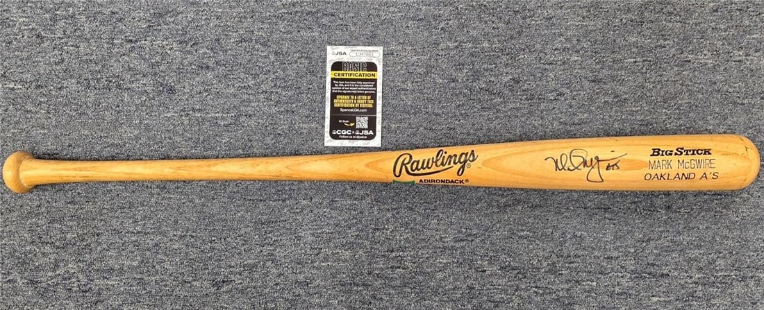 Oakland Athletics Game Model Bat Autographed by Mark McGwire with JSA COA (1 of 4)