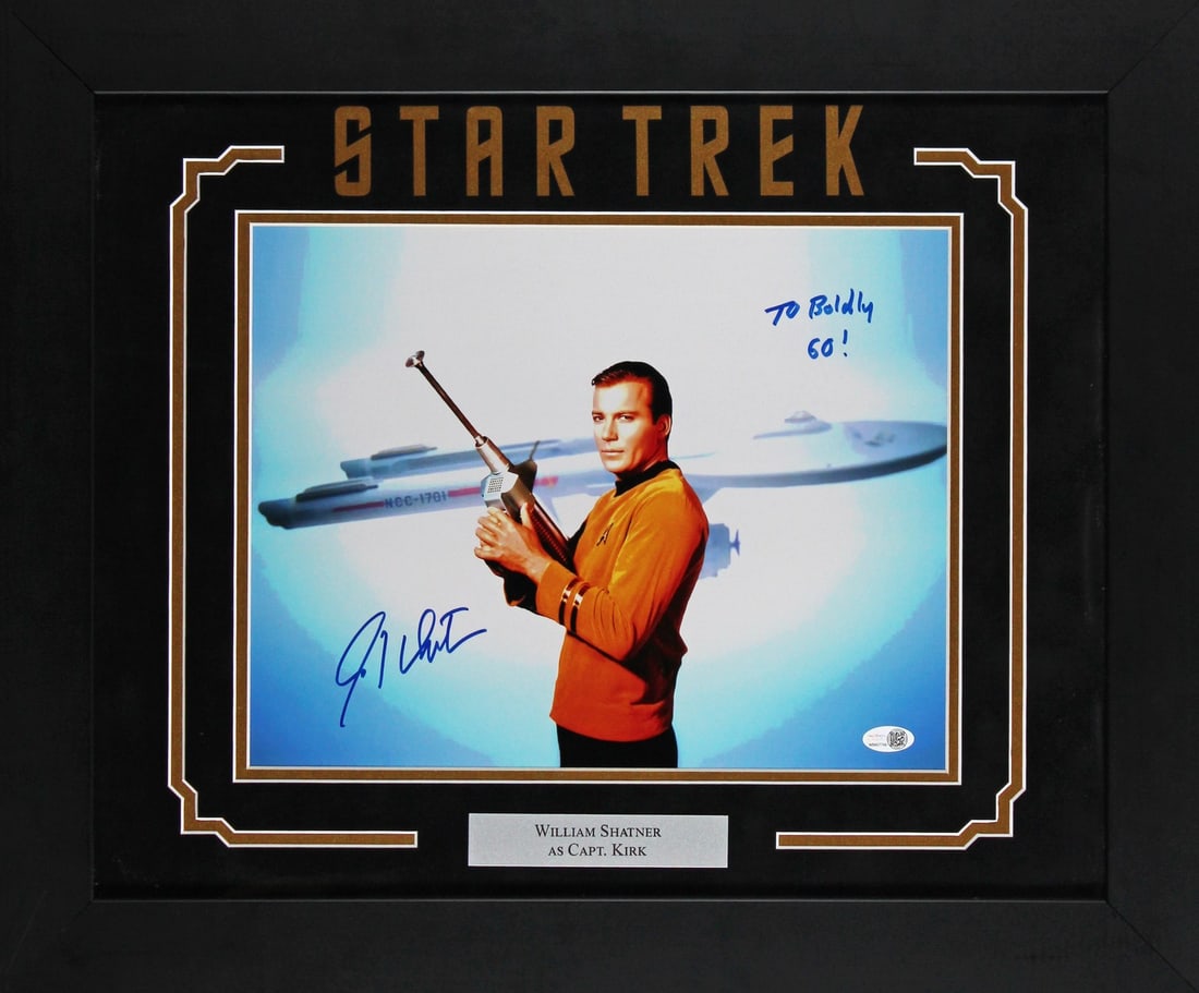 Framed 11x14 Star Trek photo signed by William Shatner JSA (1 of 2)