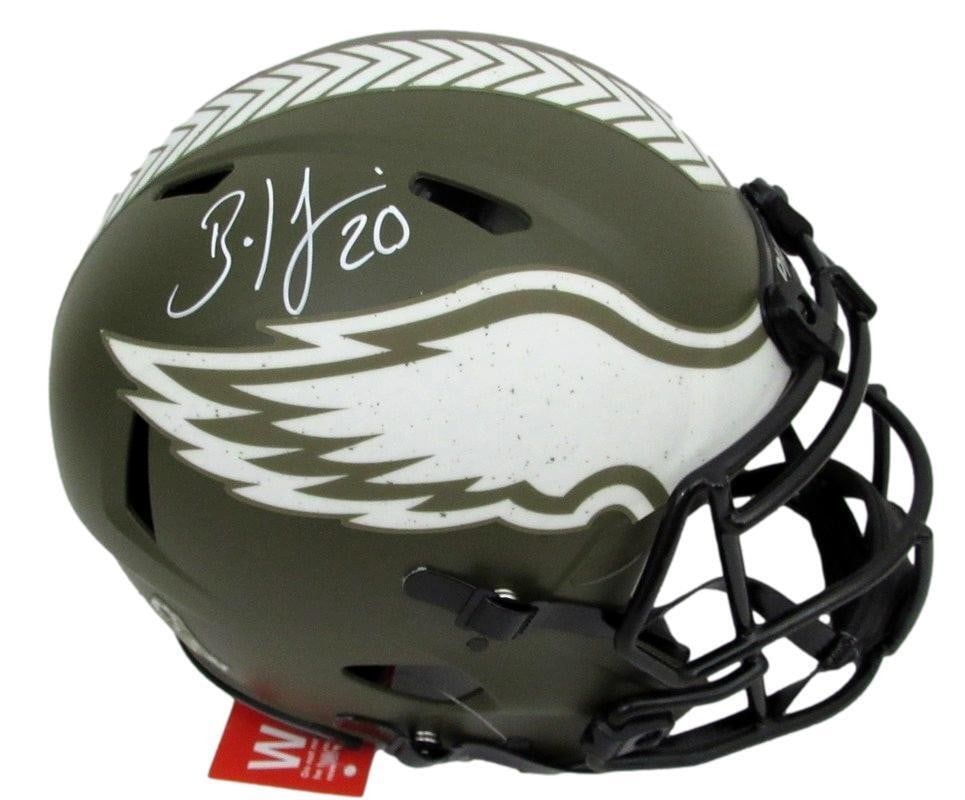 Brian Dawkins HOF Autographed Full Size Salute to Service Helmet BAS: Brian Dawkins HOF Autographed Full Size Salute to Service Helmet BAS This is a Brian Dawkins Hall of Fame Autographed Full Size Salute To Service Authentic Football Helmet, representing the Philadelph