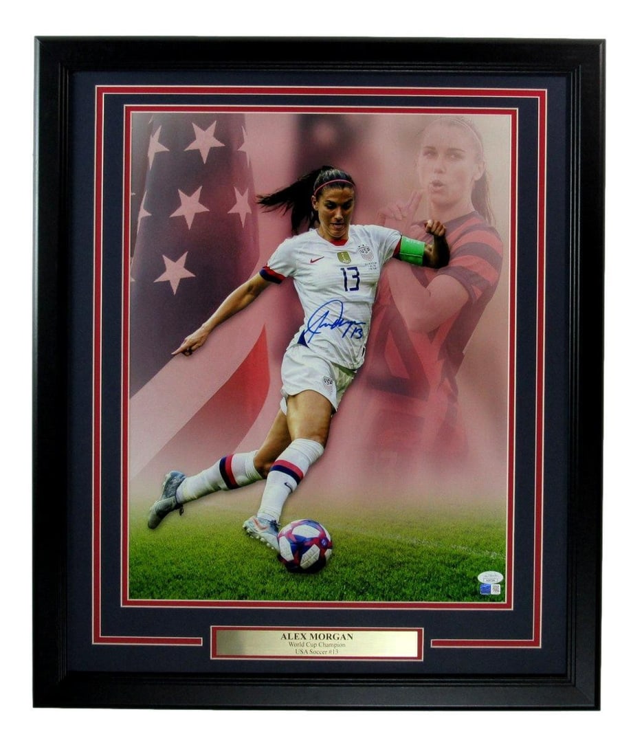Framed 16x20 Alex Morgan Signed U.S. Women's Soccer Photo JSA (1 of 4)