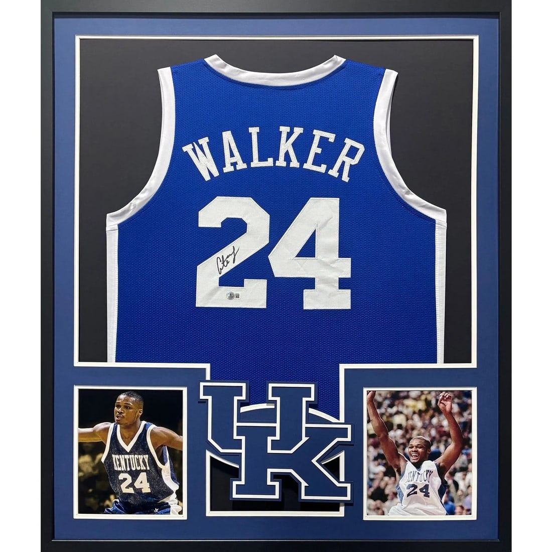 Framed Antoine Walker Autographed Kentucky Jersey Beckett Authenticated (1 of 2)