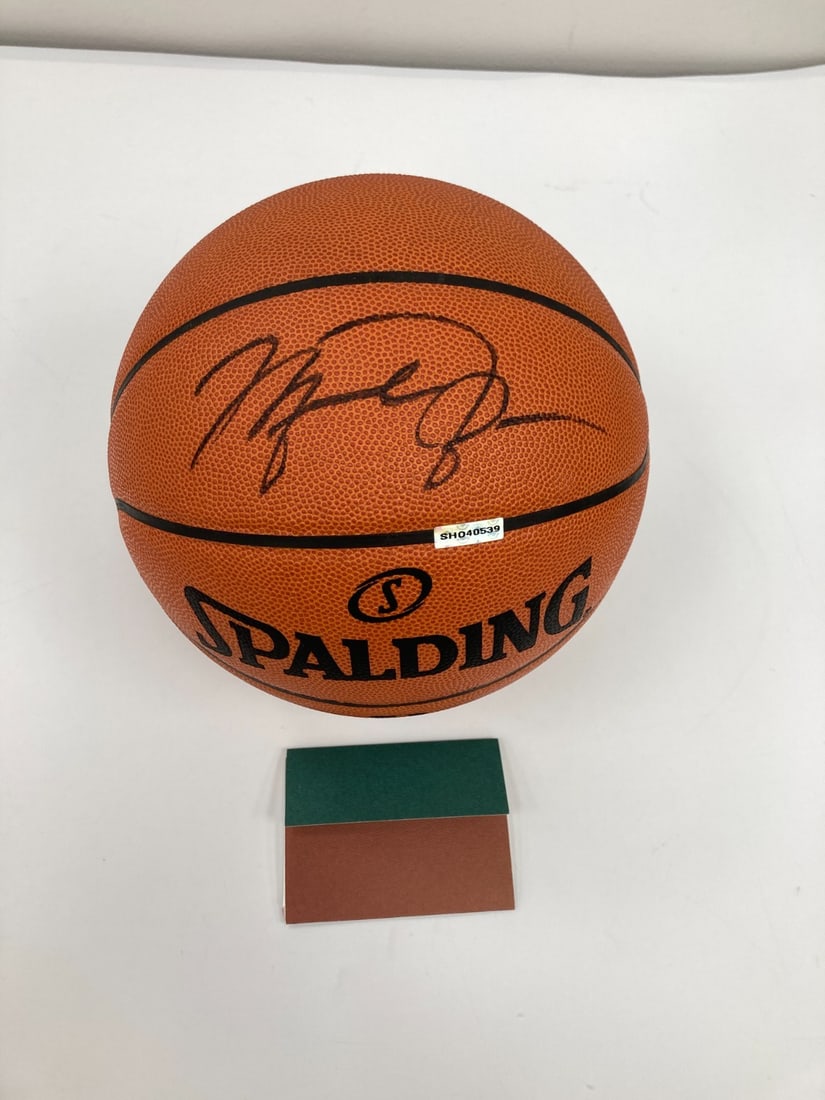 Spalding NBA Game Basketball Autographed by Michael Jordan with JSA UDA COA: Spalding NBA Game Basketball Autographed by Michael Jordan with JSA UDA COA Original Michael Jordan signed Spalding Official NBA game basketball in pre-owned, near-mint condition. This full-size baske