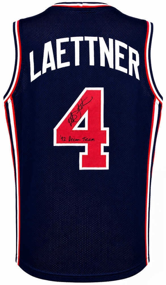 Christian Laettner Autographed USA Navy Basketball Jersey 1992 Dream Team COA (1 of 2)