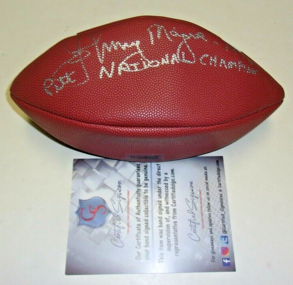 Signed Pittsburgh Panthers 1976 National Champs Football Johnny Majors COA (1 of 1)