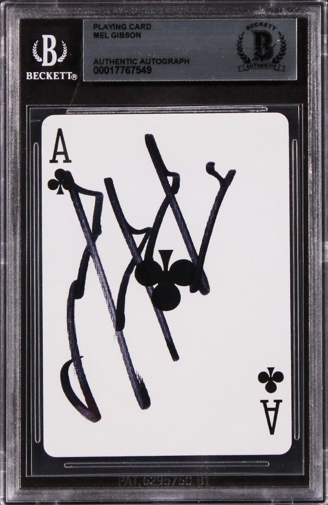 Mel Gibson Signed Ace of Clubs Card Beckett Authenticated Maverick (1 of 2)