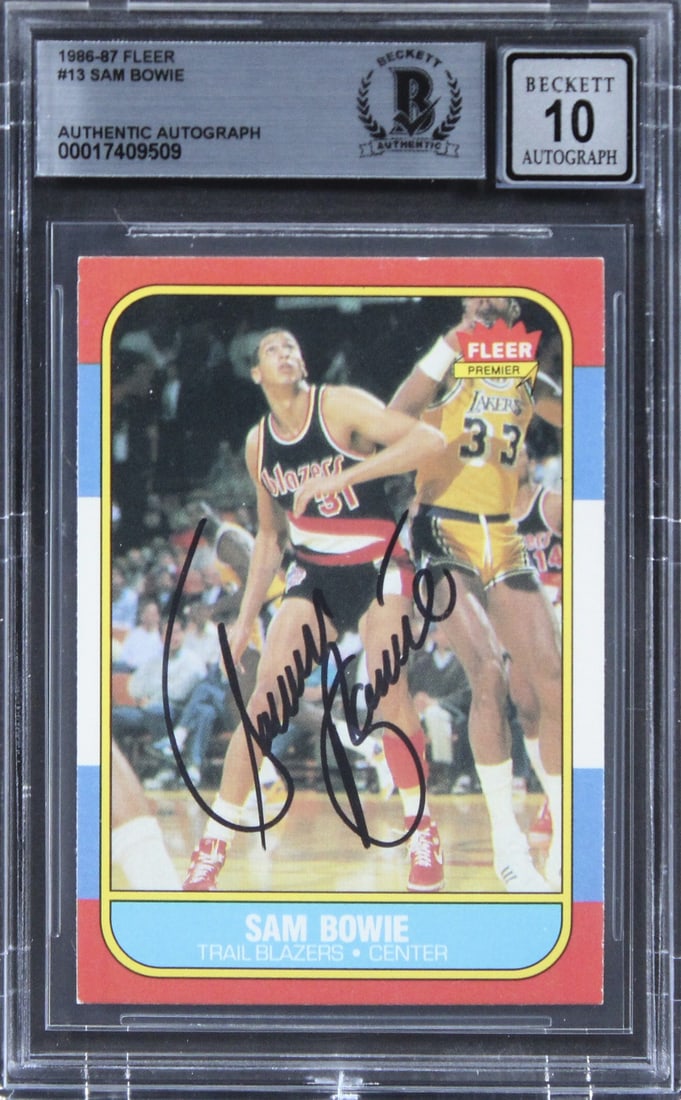 Sam Bowie 1986 Fleer 13 Rookie Card Beckett Auto 10 Authentic (1 of 2)