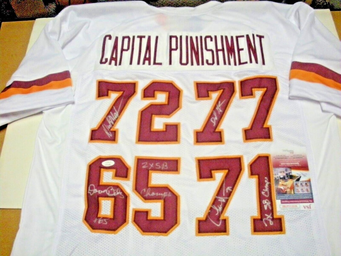 Signed NFL Redskins Jersey With Four Player Autographs JSA COA (1 of 2)