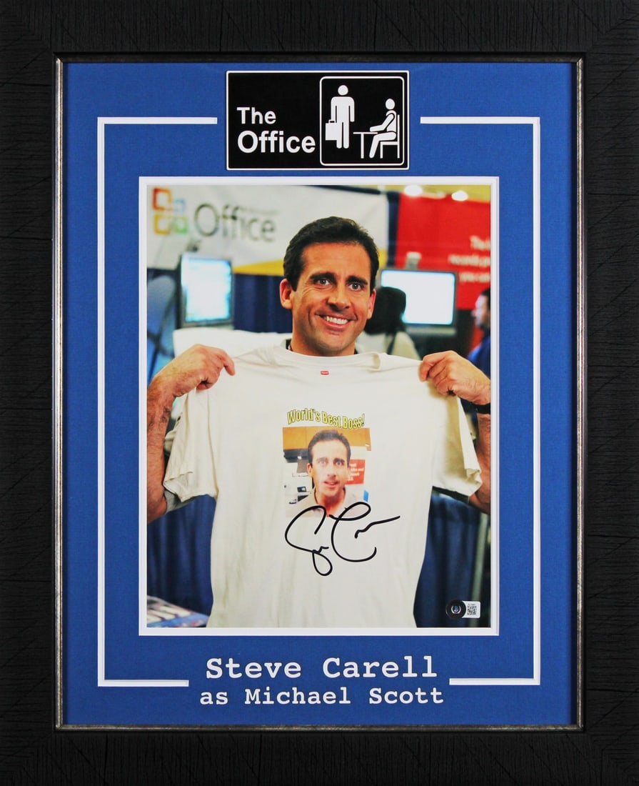Framed 11x14 signed photo Steve Carell The Office BAS BL79987 (1 of 2)