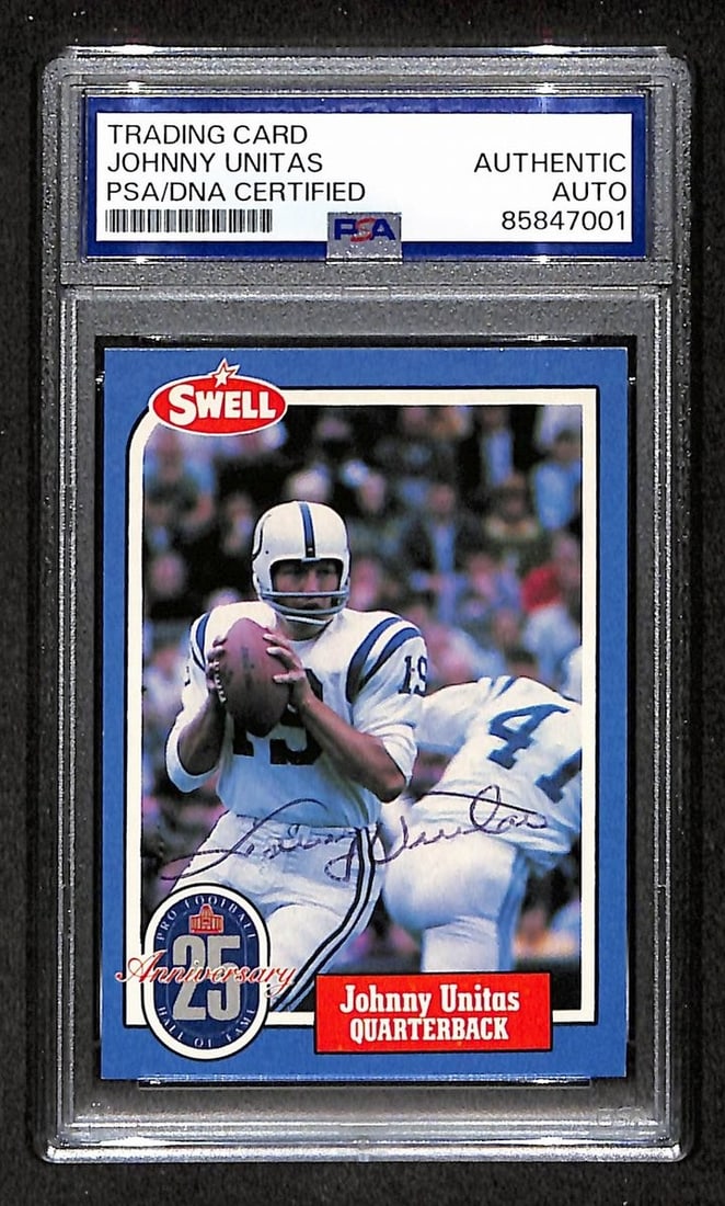 PSA DNA Certified Johnny Unitas 1988 Swell HOF Colts Signed Card (1 of 1)