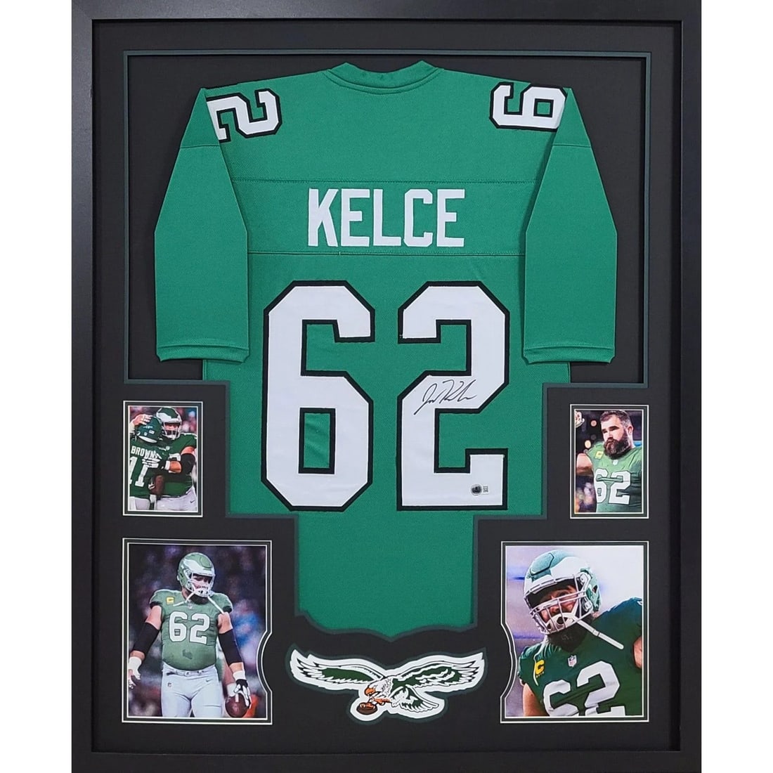 Framed Philadelphia Eagles Jason Kelce Autographed Jersey Beckett (1 of 2)