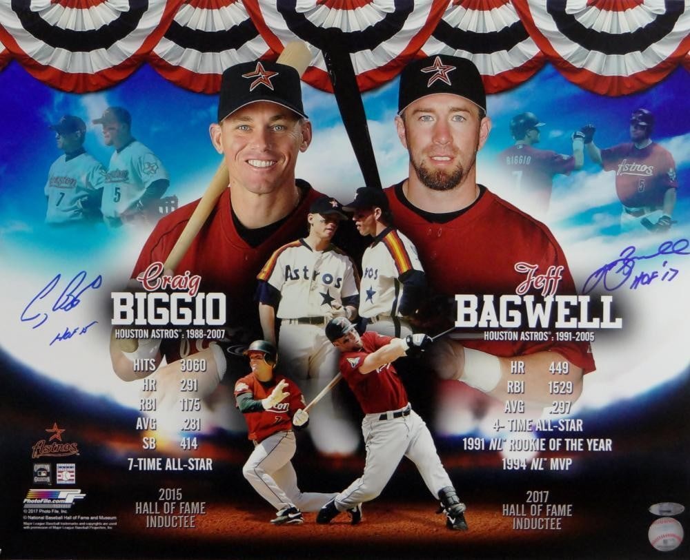 Astros 16x20 PF Photo Signed by Biggio and Bagwell Tristar Auth (1 of 3)