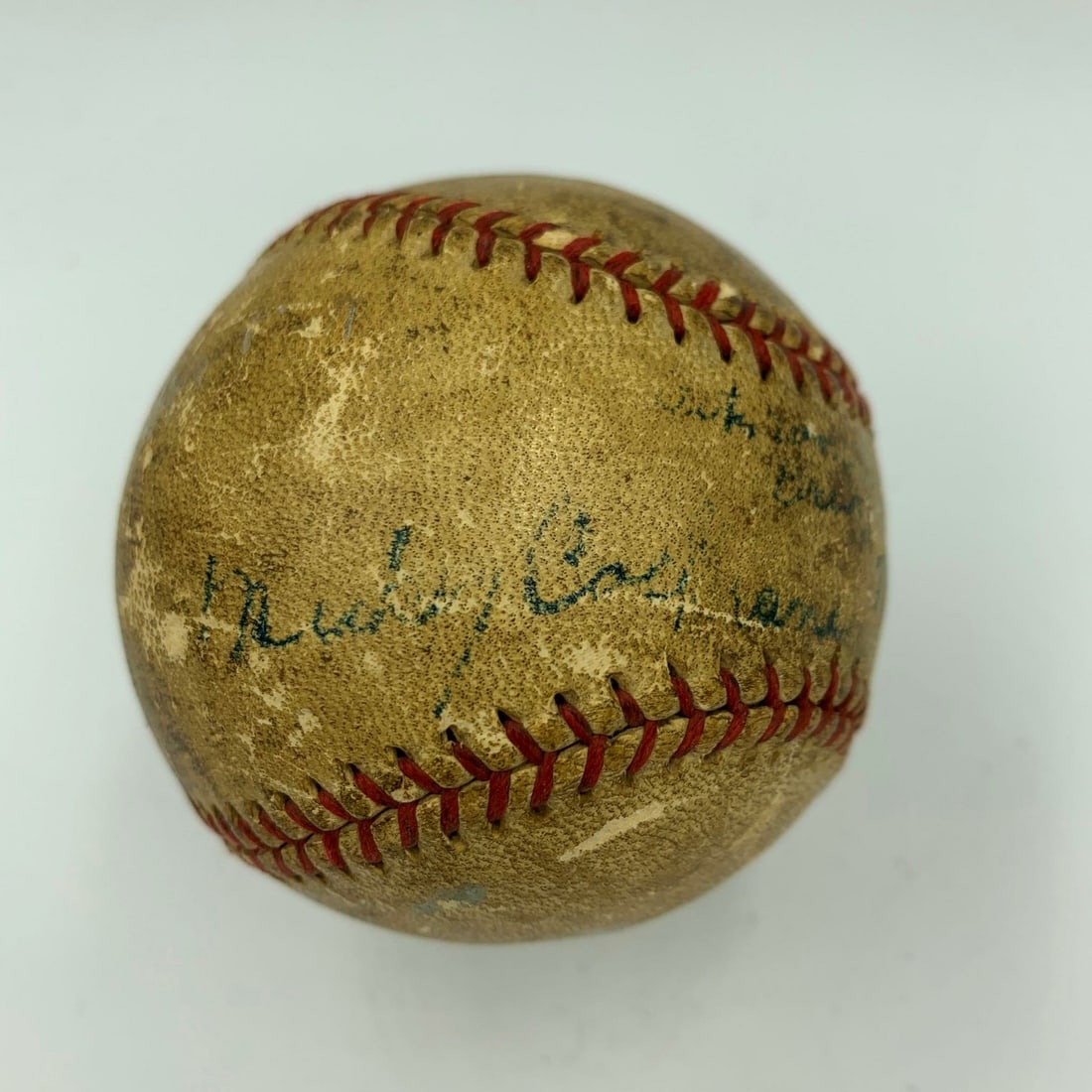 Game Used Baseball Signed and Inscribed by Mickey Cochrane 1934 JSA Authenticated: Game Used Baseball Signed and Inscribed by Mickey Cochrane 1934 JSA Authenticated This is an extraordinary game-used Official National League Baseball, single signed and inscribed by Mickey Cochrane d
