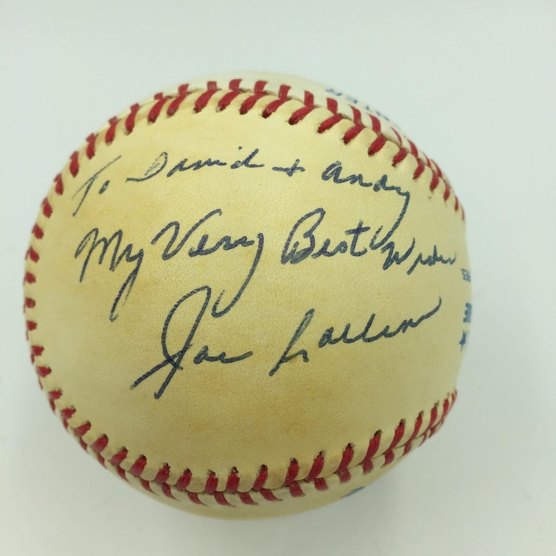Joe Collins Autographed AL Baseball with JSA Letter Yankees: Joe Collins Autographed AL Baseball with JSA Letter Yankees This is an original American League baseball single-signed by Joe Collins of the New York Yankees. The autograph is authenticated by James S