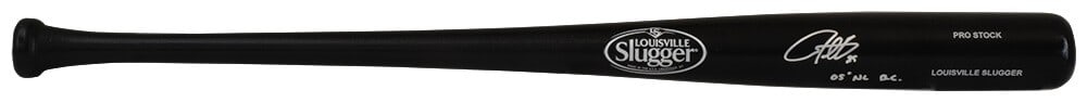Louisville Slugger Pro Stock black bat signed by Derrek Lee with 05 NL BC inscription (1 of 1)