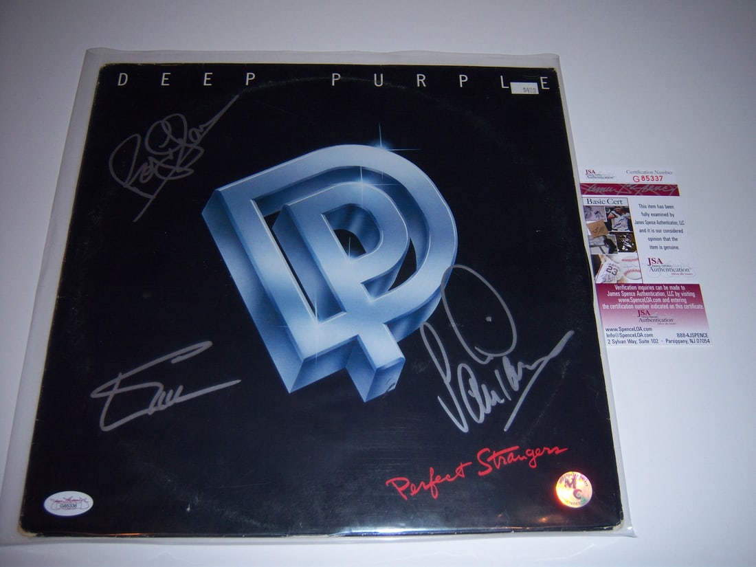Deep Purple Perfect Strangers signed LP with 3 signatures JSA COA (1 of 1)